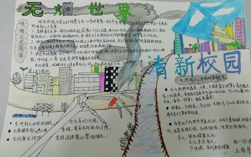 创建无烟校园的手抄报 无烟日手抄报