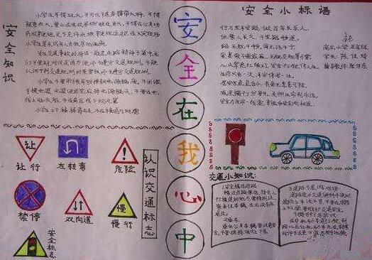 校园安全手抄报安全第一中华板报网