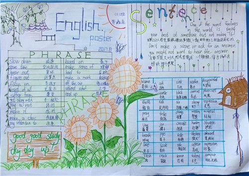 手抄报一字一画美丽驻足 记初三英语teens小报设计比赛