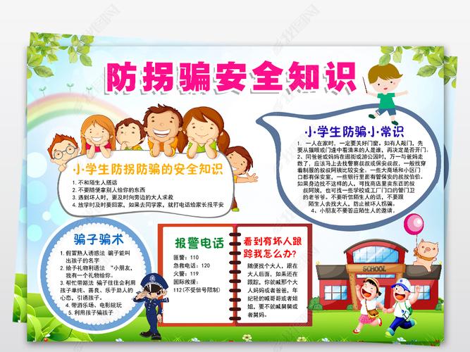 原创两套word儿童防拐骗小报幼儿安全常识手抄报模板版权可商用