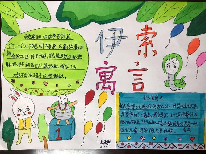 承德市避暑山庄小学三年二班读伊索寓言手抄报展示