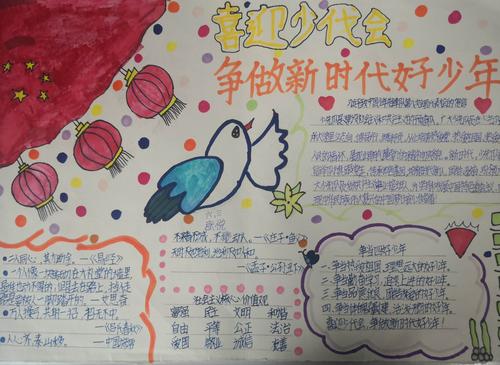 喜迎少代会争做新时代好少年龙园小学六年级三班手抄报展示