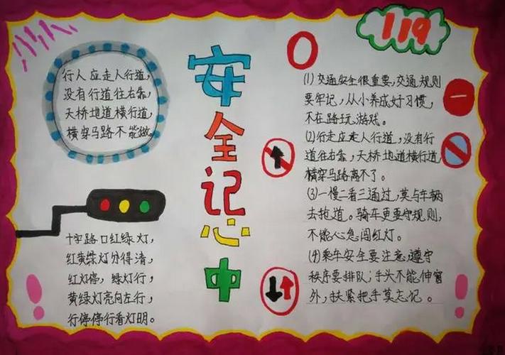 小学三年级安全手抄报图片大全简单又漂亮