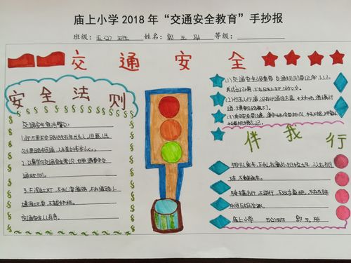 庙上小学2018年交通安全教育手抄报