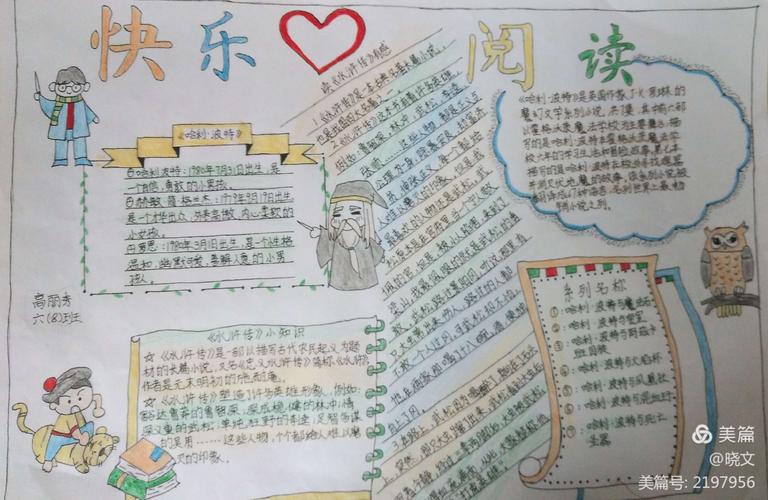 快乐阅读吧恩江小学六8班整本书阅读手抄报作品选