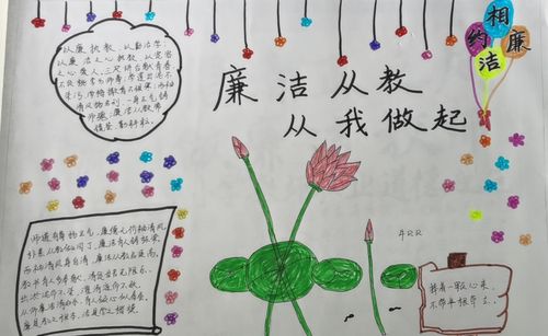 廉洁从教坚守教育净土汝南县第九小学开展主题教育手抄报展示