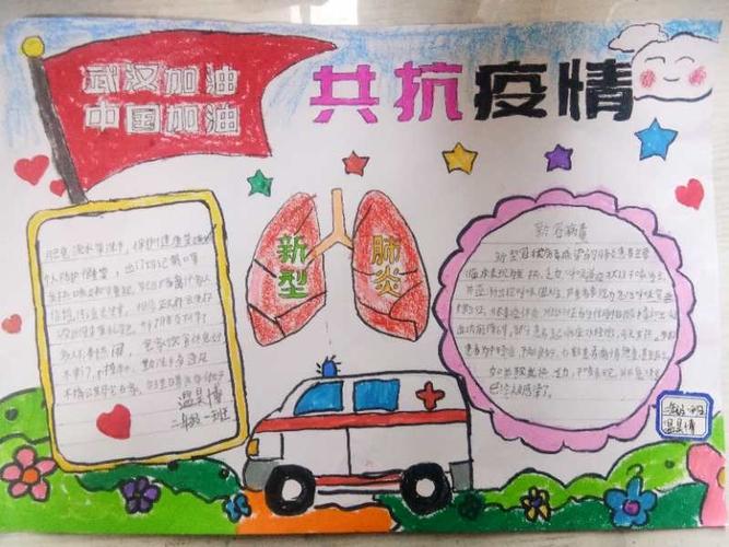 东关小学低年级部抗疫情我参与手抄报展示