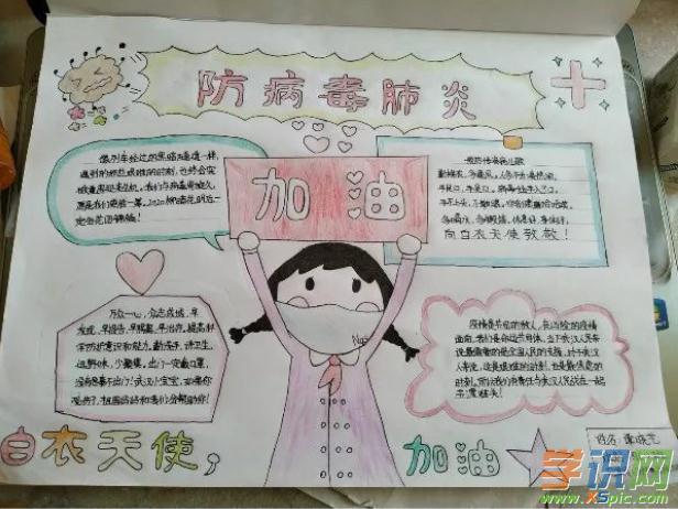 2020病毒肺炎手抄报简单在战疫中成长手抄报