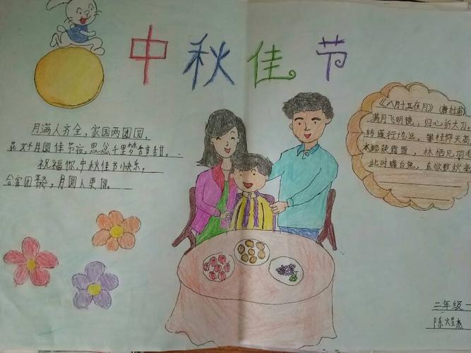 中秋佳节庆团圆岳儿寨中心小学二1班庆中秋手抄报