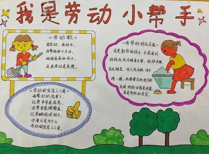 中小学生手抄报-蒲城教育文学网劳动教育主题手抄报小学生热爱劳动手