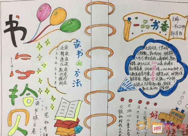 小学二年级读书手抄报图片