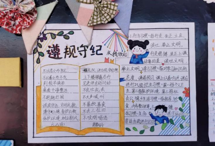 遵规守纪做个合格小学生手抄报小学生手抄报