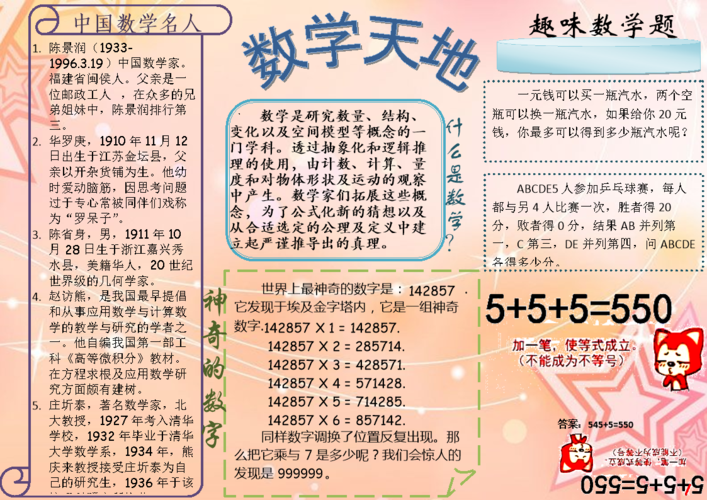 六年级数学手抄报.doc