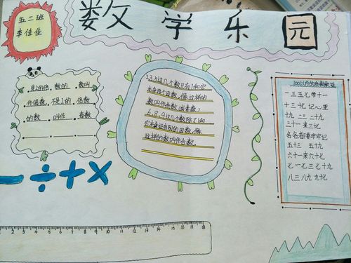 数学手抄报 鸣皋二小 五年级