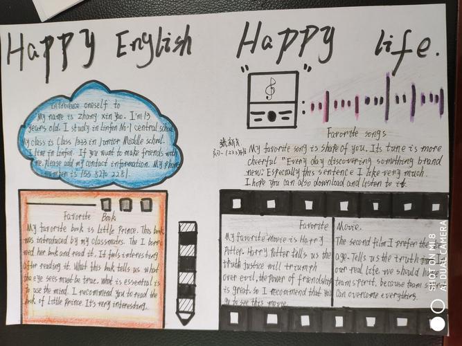 英语社团活动happy englishhappy life 手抄报展