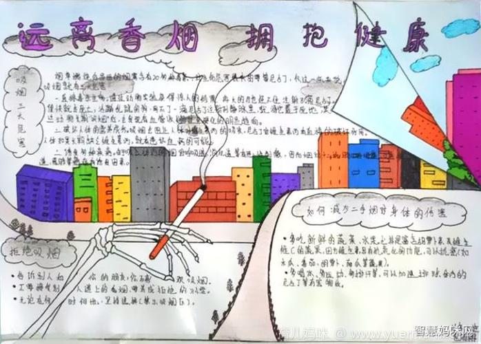 共创无烟校园手抄报