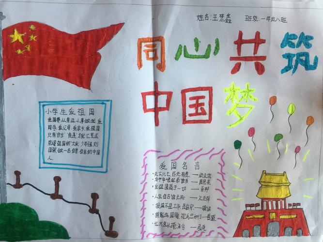 城内小学一八班庆盛世华诞70周年 同心共筑中国梦手抄报展