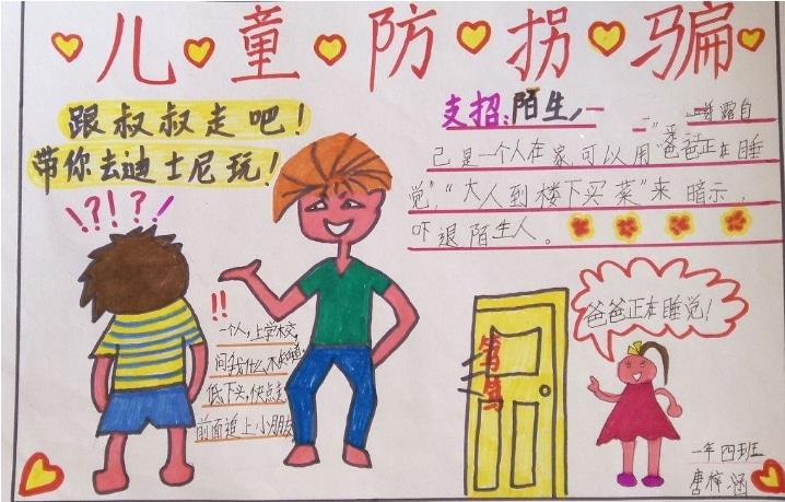 小学生防拐骗手抄报图片防拐骗我行