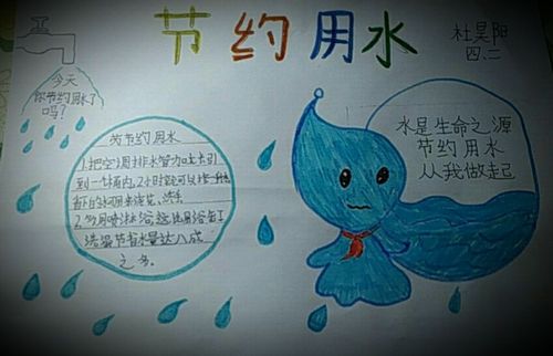 惜水爱水节水做手抄报编节水谣世界水日到了滨海实小学生在