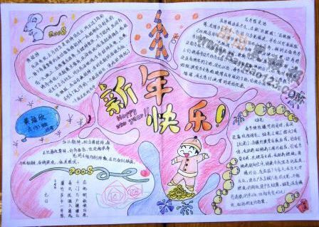 小学生新年快乐手抄报内容