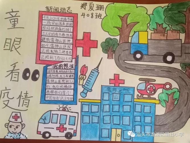 丽日小学408班抗疫专题栏目之童眼看疫情主题手抄报活动