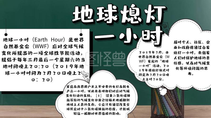 我为地球熄灯一小时简单手抄报地球日手抄报