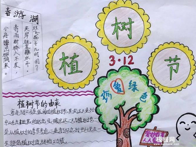 小学四年级植树节的手抄报内容关于植树问题的手抄报内容四年级