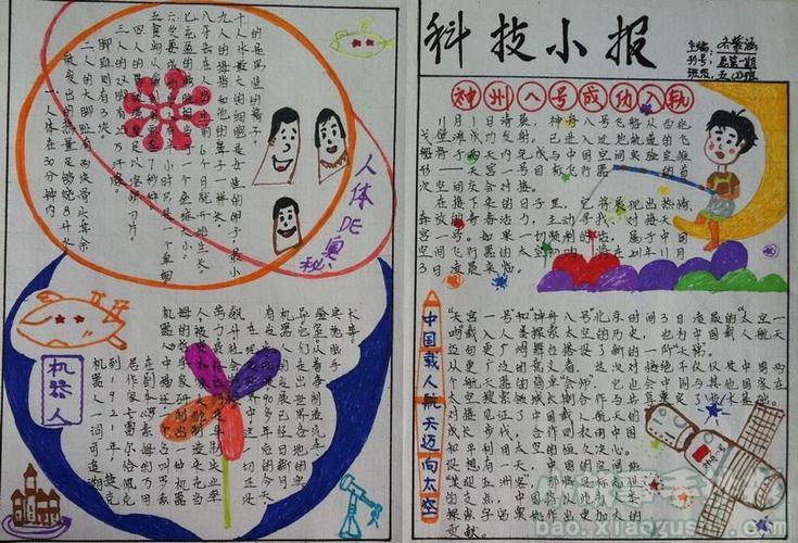 简笔画科普手抄报科技小报科普知识电子手抄报小学二年级科普手抄报