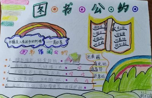 手抄报图书借阅卡小学班级图书借阅公约图书借阅公约手抄报中职公约手