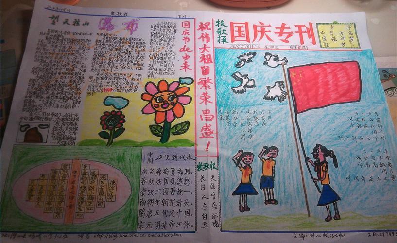 回迎国庆手抄报最简单的幼儿园国庆节环创手抄报儿童画为祖国妈妈庆生