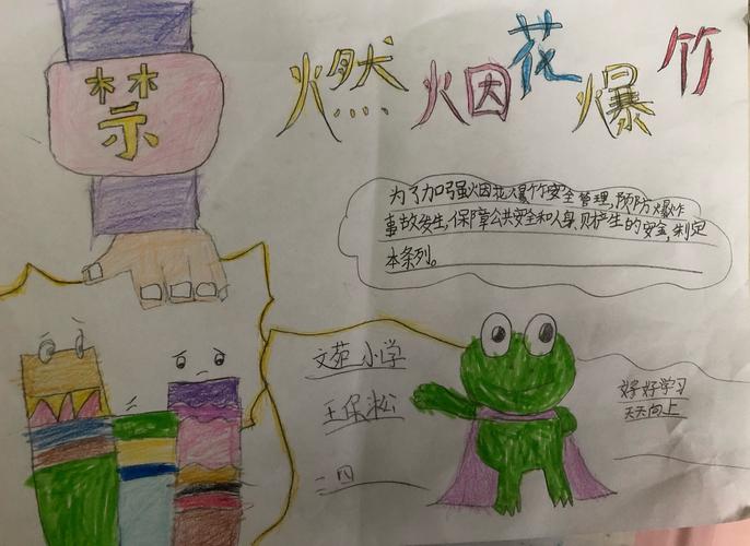 烟花爆竹 从我做起保卫蓝天文苑小学二年级四班主题手抄报展示