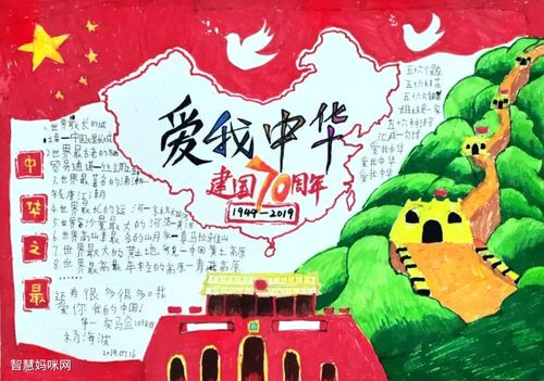 爱我中华建国72周年手抄报