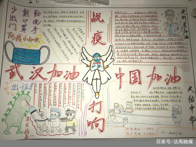 学生用手抄报等形式宣传疫情防控知识为武汉加油为逆行的勇士祈福