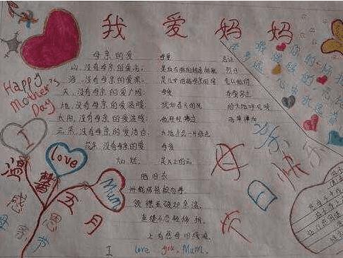 三八节我爱妈妈手抄报边框内容花边图案小学生手抄报