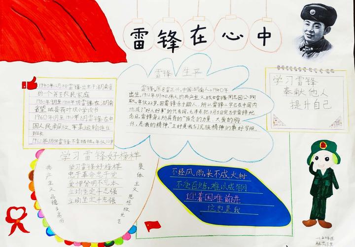 学雷锋 树新风潜江市田家炳实验小学一2班学雷锋手抄报优秀作品