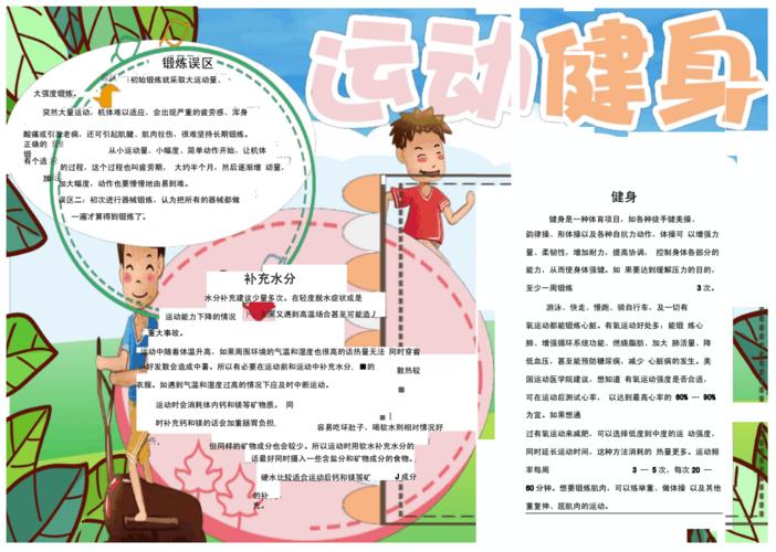 卡通运动健身手抄报docx1页