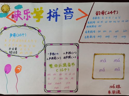 花样手抄报快乐学拼音城东小学一年级拼音手抄报优秀作业展