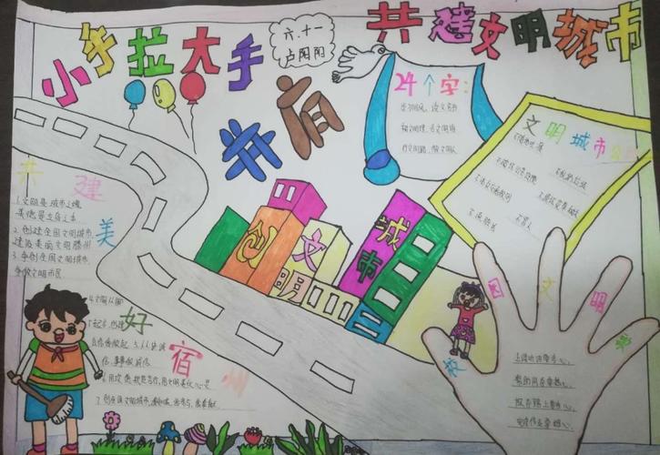 荆河街道中心小学开展滕州建设新成就学校建设新变化主题手抄报展