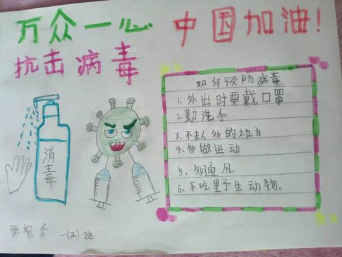 万众一心 何惧疫情黄台小学一年级2班抗击疫情手抄报