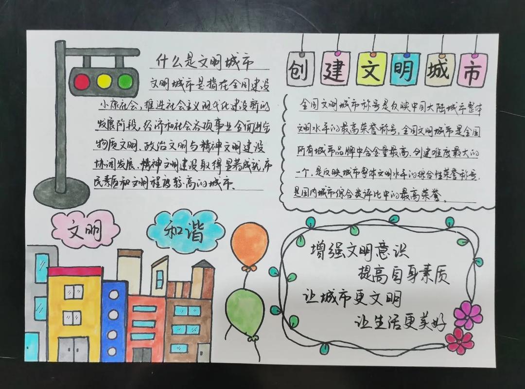 创建文明城市文明学生手抄报 - 抖音