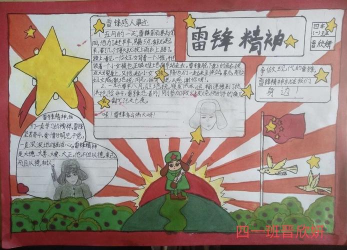 西平罗乡中心学校小学部学雷锋纪念日之手抄报创办活动