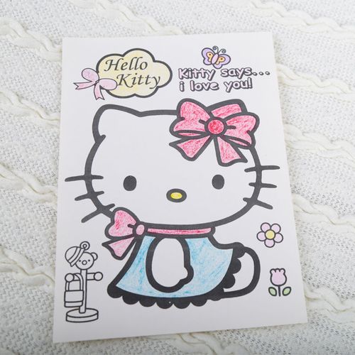 凯蒂猫hellokitty简笔画涂色本填色本学画本儿童绘画涂鸦本图画本