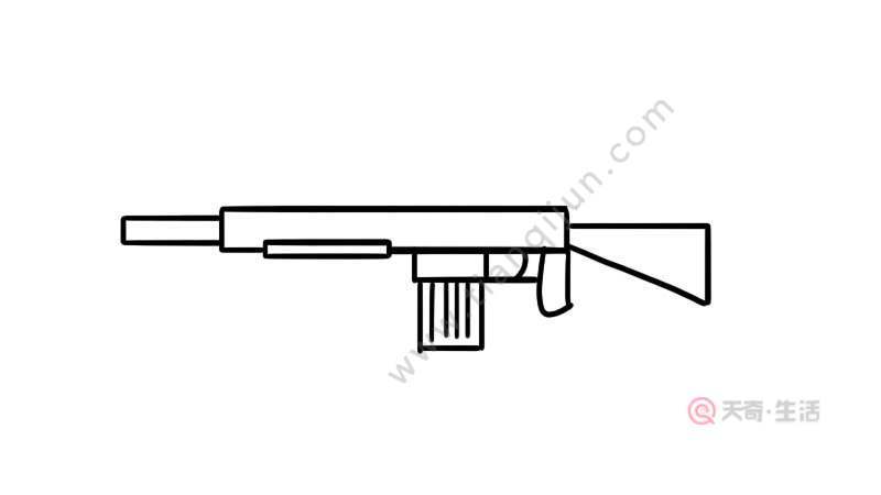 m416突击步枪简笔画