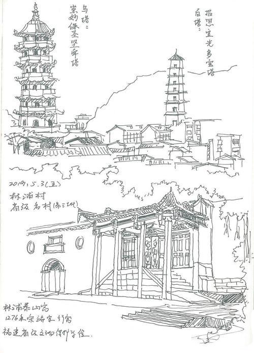 烟台山简笔画