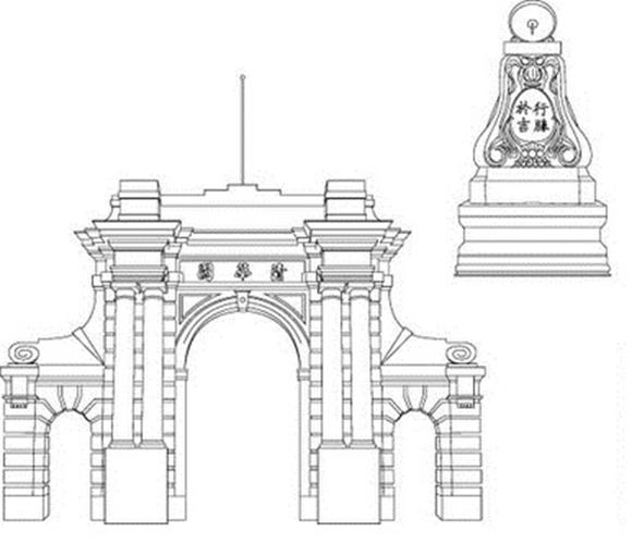 求清华园大门正面高清大图最好是简笔画没有就实景图百度云发我