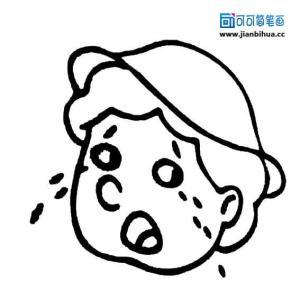 哭的表情简笔画2