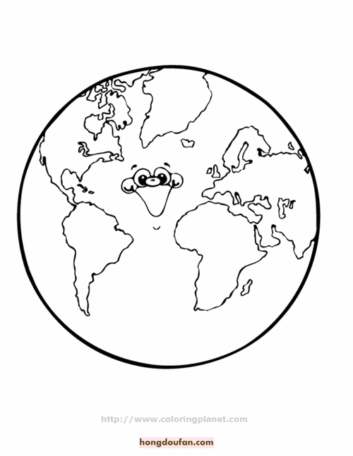 11张地球为主角的爱护地球保护环境涂色卡通简笔画