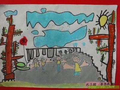 幼儿园大班绘画秋游简笔画