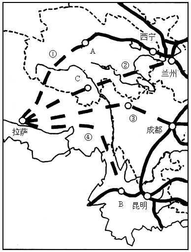 青藏高原铁路简笔画