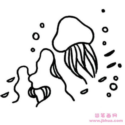 海底水母简笔画图片大全